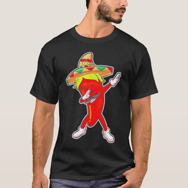 Cute Chili Dabbing Pepper Mexican Hot Jalapeno Dab T-Shirt (Front)