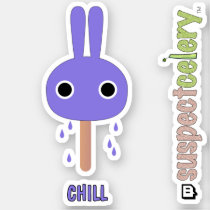 Cute CHILL Bunny Popsicle SuspectCelery™ Sticker