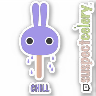 Cute CHILL Bunny Popsicle SuspectCelery™ Sticker