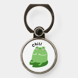 Cute Chill Frog Keychain Phone Ring Stand