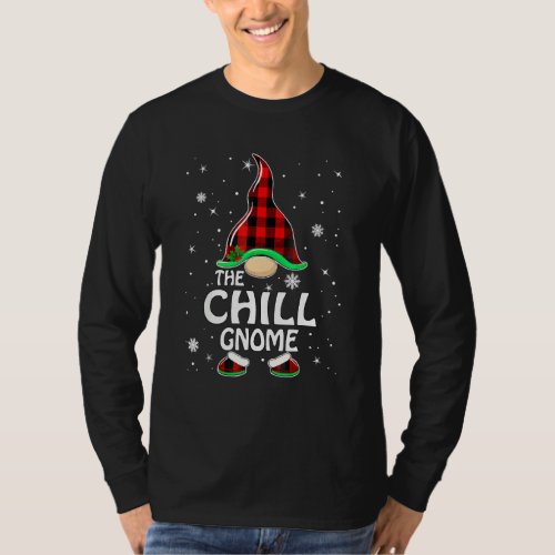Cute Chill Gnome Red Plaid Family Christmas For Me T_Shirt