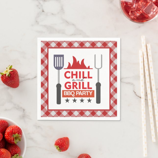 Cute chill grill BBQ party Napkins (Insitu)