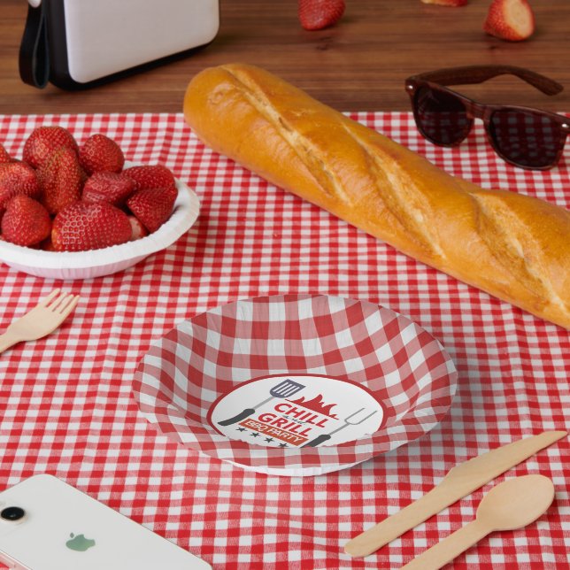 Cute chill grill BBQ party Paper Bowls (Picnic)