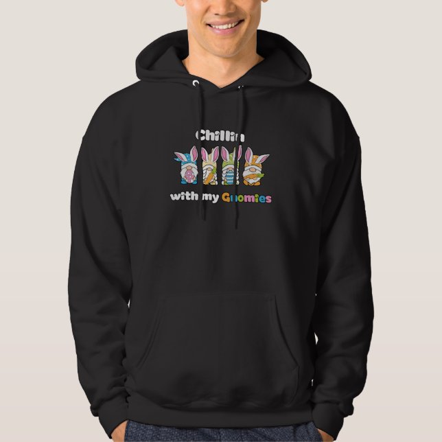 Cute Chilling Easter Day Egg Hunter Boys Girls Kid Hoodie (Front)