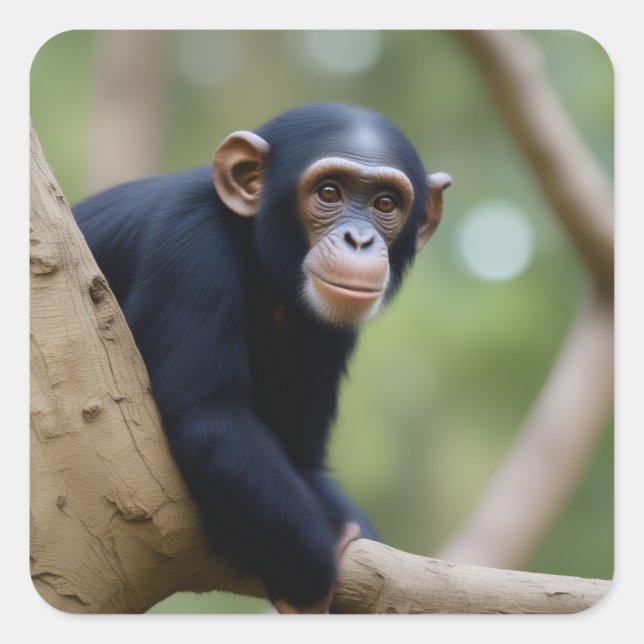Cute Chimp Sticker (Front)