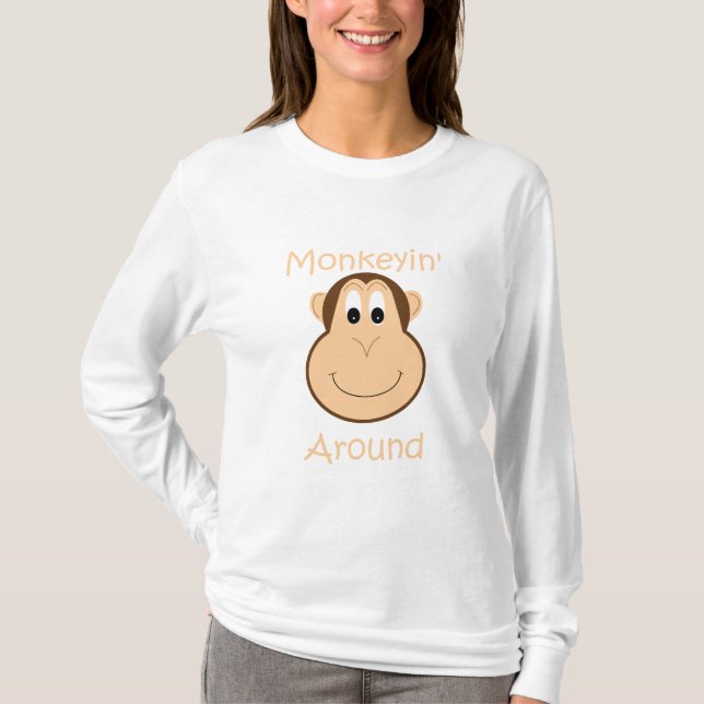 Cute chimp women's long sleeve short T-Shirt (Front)