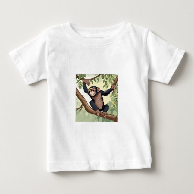 Cute Chimpanzee Baby T-Shirt (Front)