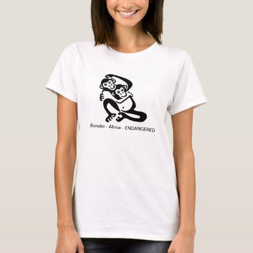 Cute chimpanzee BONOBO_ Endangered animal _T_Shirt T_Shirt