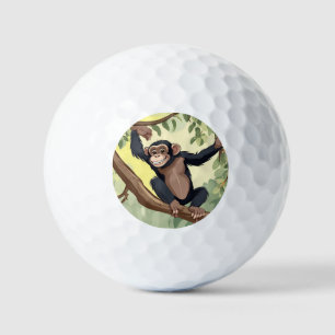 Cute Chimpanzee Golf Balls