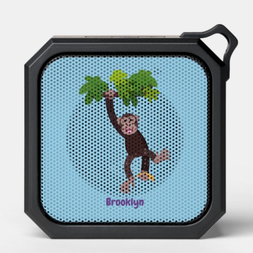 Cute chimpanzee in jungle hanging cartoon bluetooth speaker