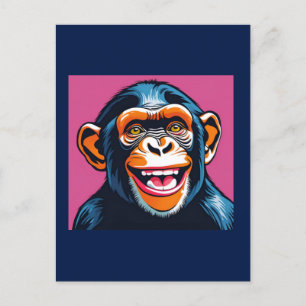 Cute Chimpanzee Laughs Postcard