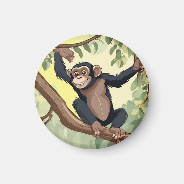 Cute Chimpanzee Magnet (Front)
