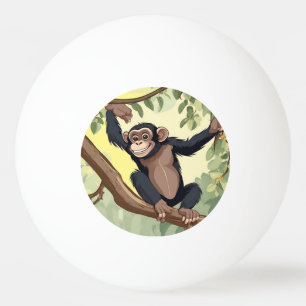 Cute Chimpanzee Ping Pong Ball