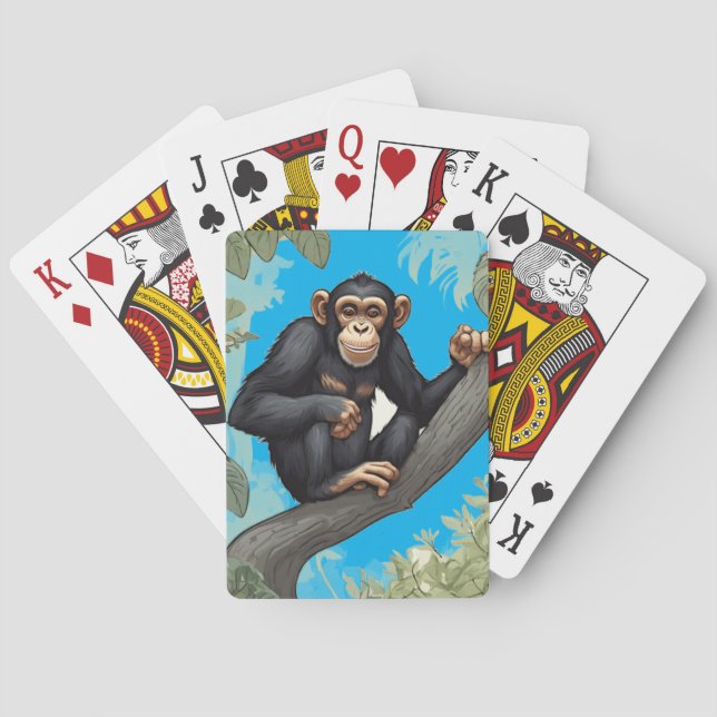 Cute Chimpanzee Poker Cards (Back)