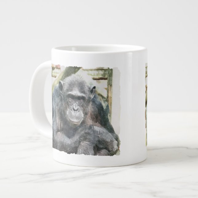 CUTE CHIMPANZEES GIANT COFFEE MUG (Front Left)
