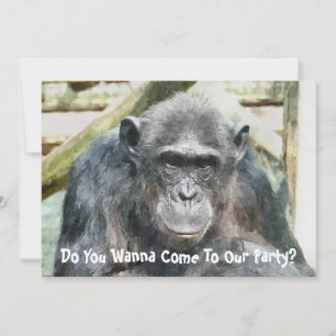 CUTE CHIMPANZEES INVITATION