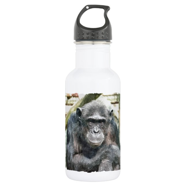 CUTE CHIMPANZEES STAINLESS STEEL WATER BOTTLE (Front)
