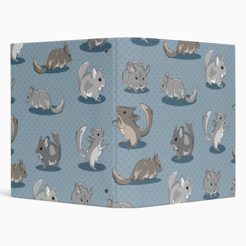 Cute Chinchilla Pattern 3 Ring Binder