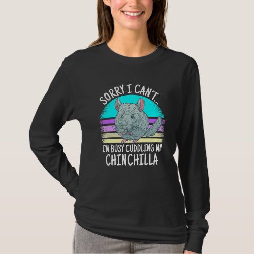 Cute Chinchilla Vintage Sunset For Chinchilla Mom T_Shirt