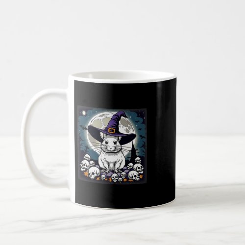 Cute Chinchilla Witch Hat Skulls Halloween Full Mo Coffee Mug