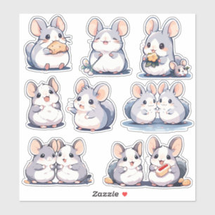 Cute Chinchillas Custom-Cut Vinyl Stickers