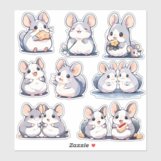 Cute Chinchillas Custom-Cut Vinyl Stickers