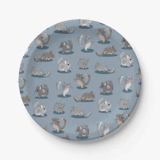 Cute chinchillas paper plates (Front)