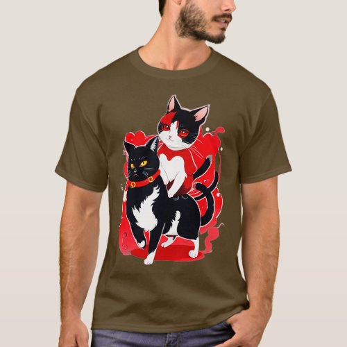 Cute Chinese Cat T_Shirt
