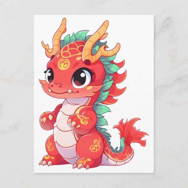 Cute Chinese Dragon  Postcard (Front)