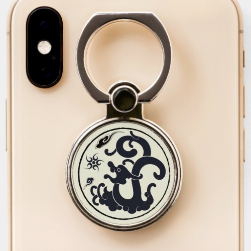 Cute Chinese dragon rides on clouds and mists Phone Ring Stand
