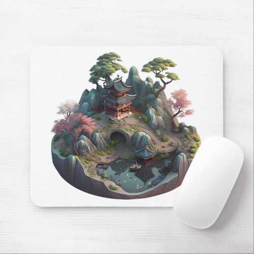Cute Chinese Fantasy 3D Landscape Mousepad