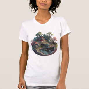 Cute Chinese Fantasy 3D Landscape Slim Fit T-shirt
