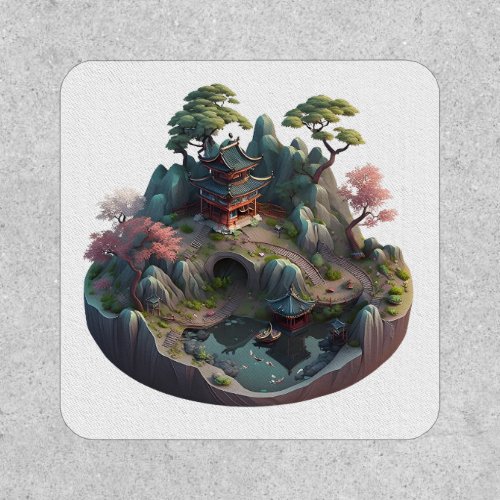 Cute Chinese Fantasy 3D Landscape Square Patch