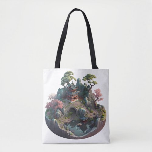 Cute Chinese Fantasy 3D Landscape Tote Bag