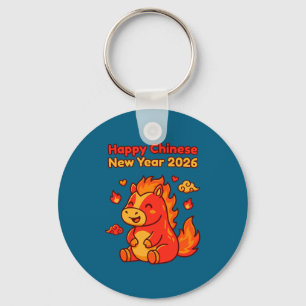 Cute Chinese Lunar Horse Premium Tri Keychain
