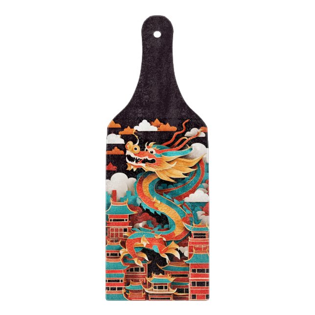 Cute Chinese New Year Dragon Zodiac Birthday CB2 Cutting Board (Front)