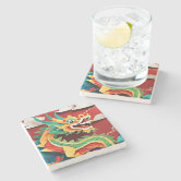 Cute Chinese New Year Dragon Zodiac Birthday MC Stone Coaster | Zazzle