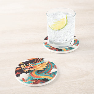 Cute Chinese New Year Dragon Zodiac Birthday RSC Coaster