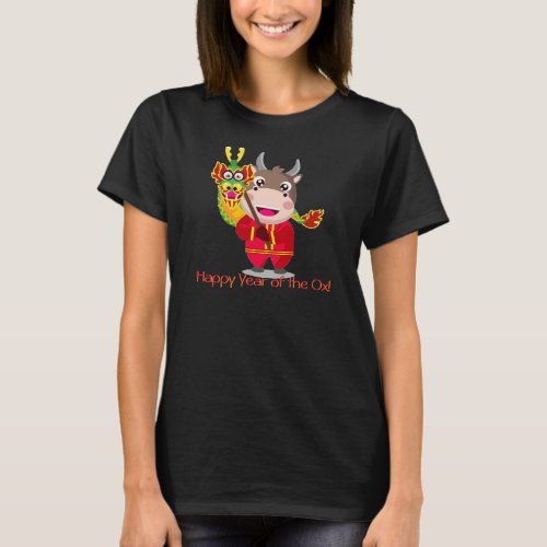 Cute Chinese New Year of the Ox with Dragon T_Shirt