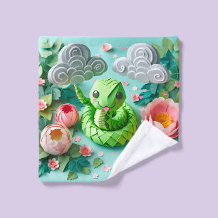 Cute Chinese New Year Snake 2025 WC2 Wash Cloth