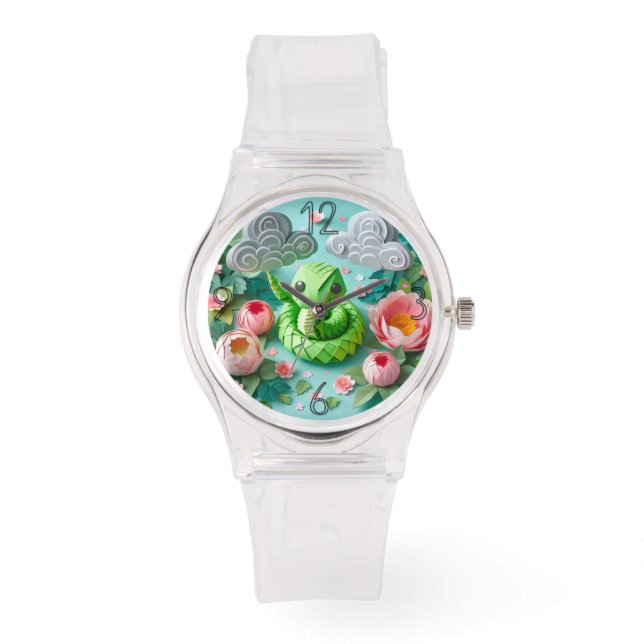 Cute Chinese New Year Snake Origami WGW2 Watch (Front)