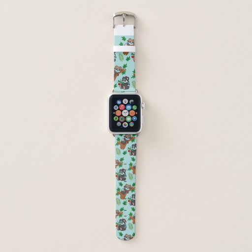 Cute Chinese Pandas Pattern Apple Watch Band