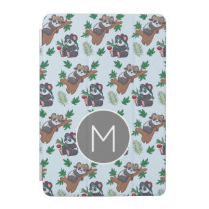 Cute Chinese Pandas Pattern Monogram iPad Mini Cover