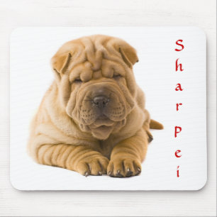 Cute Chinese Shar Pei Puppy Mousepad