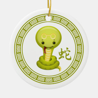 Cute Chinese Year of the Snake Ceramic Ornament