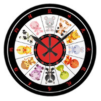 Cute Chinese Zodiac Circle wall clocks