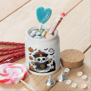 Cute Chinese Zombie Halloween Candy Jar