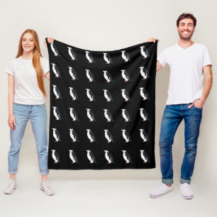 Cute Chinstrap Penguin Funny Antarctic Animal Love Fleece Blanket