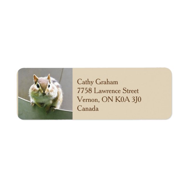 Cute Chipmunk Address Label (Front)
