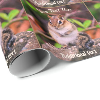 Cute Chipmunk Animal Nature Personalized Wrapping Paper